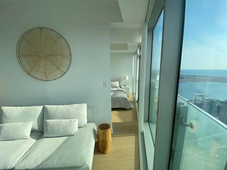 Furnished condo suite interior at The York, 12 & 14 York St, Harbourfront, downtown Toronto